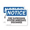 Signmission Fire Suppression System Immediate Discharge OSHA Notice Sign, Plastic, 10in W x 7in L, 2PK OS-2PACK-NS-P-710-L-12703 - alternate 1